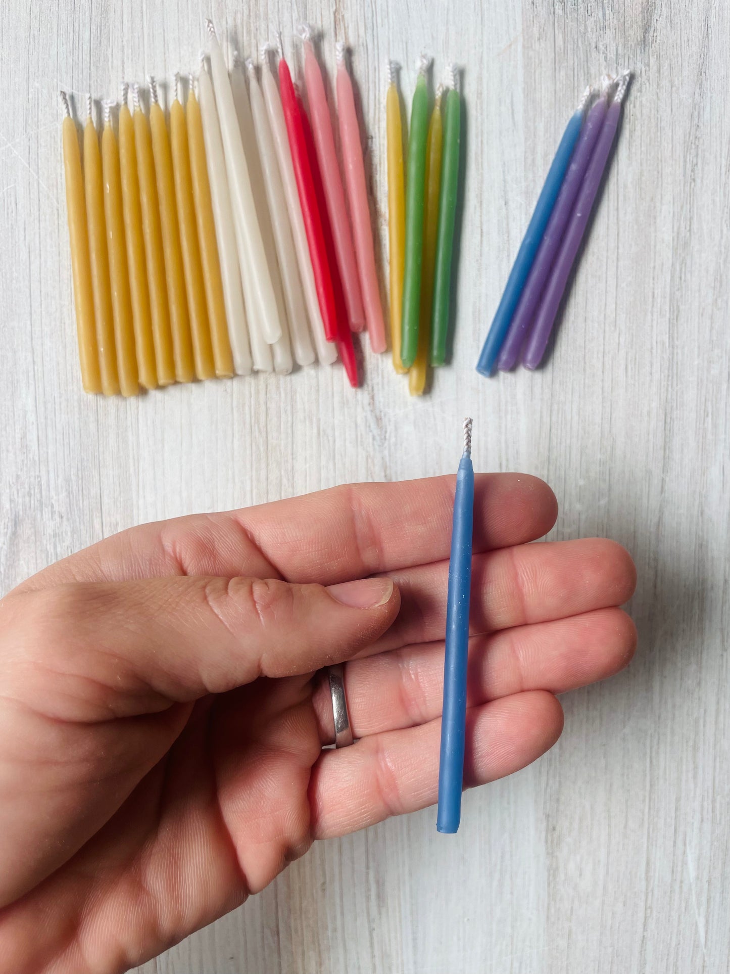 Mini Hand-Dipped Bees Wax Birthday Candles
